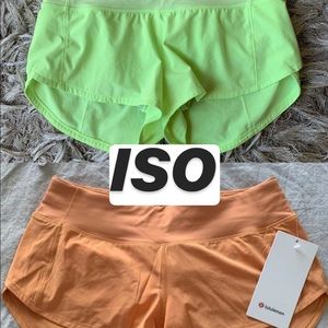 ISO : MONARCH ORANGE & CLEAR MINT SIZE 2/4 SHORTS